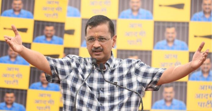 Arvind Kejriwal during a press conference