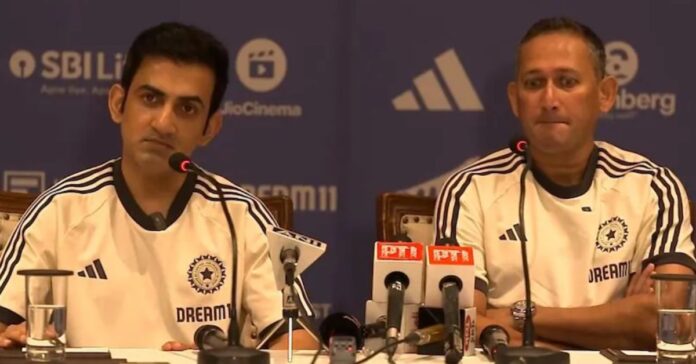 Gautam Gambhir at a press conference discussing his role as India Head Coach