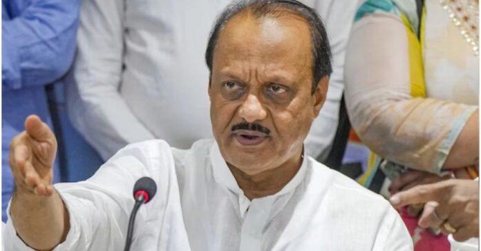 Ajit Pawar addressing a press conference, expressing his desire for the CM post.